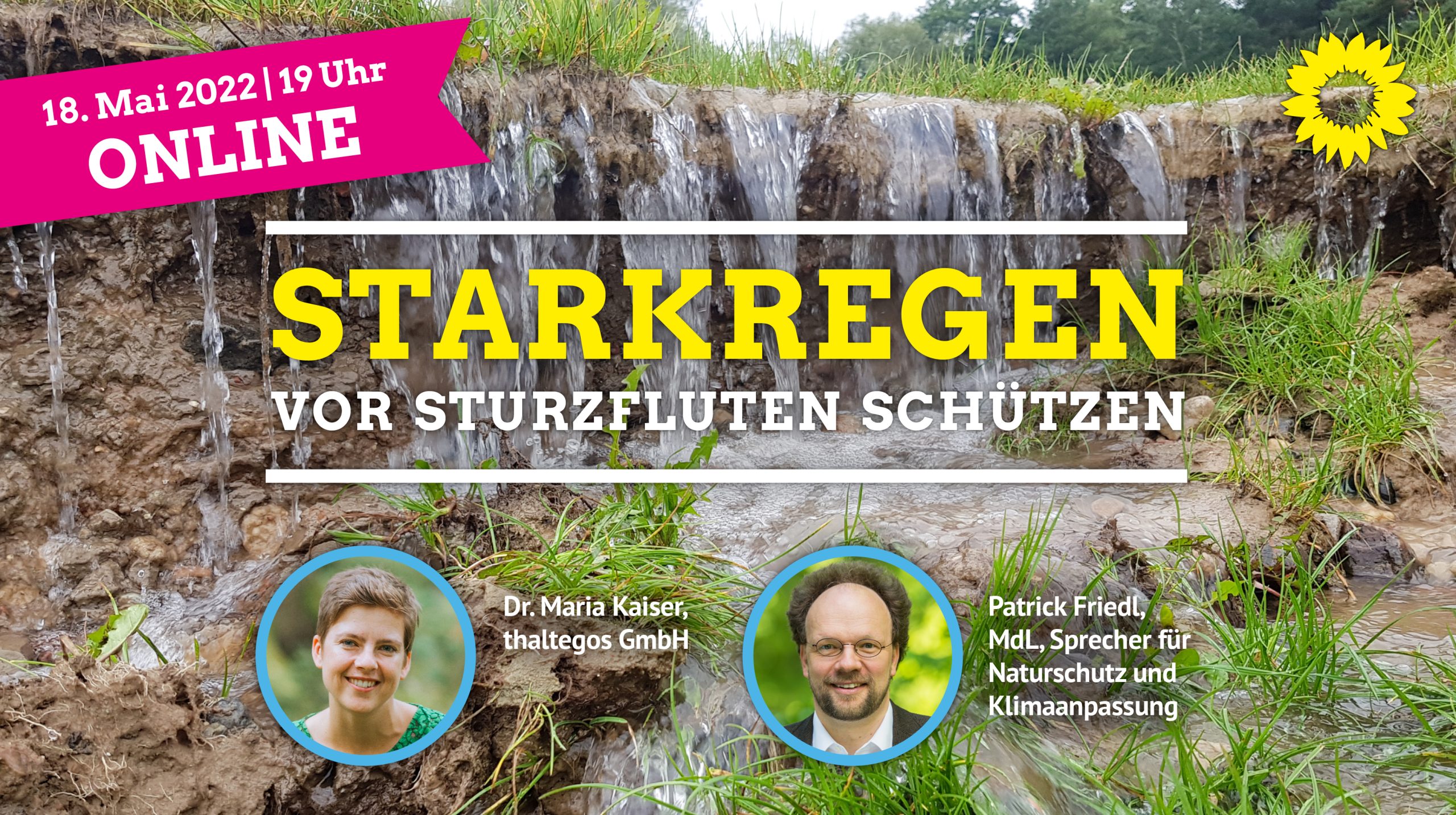 Webinar Starkregen: Vor Sturzfluten schützen. Von Fließpfad- und Starkregengefahrenkarten zum kommunalen Sturzflutrisikomanagement